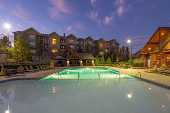 Evening swimming at the resort-style pool